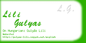 lili gulyas business card